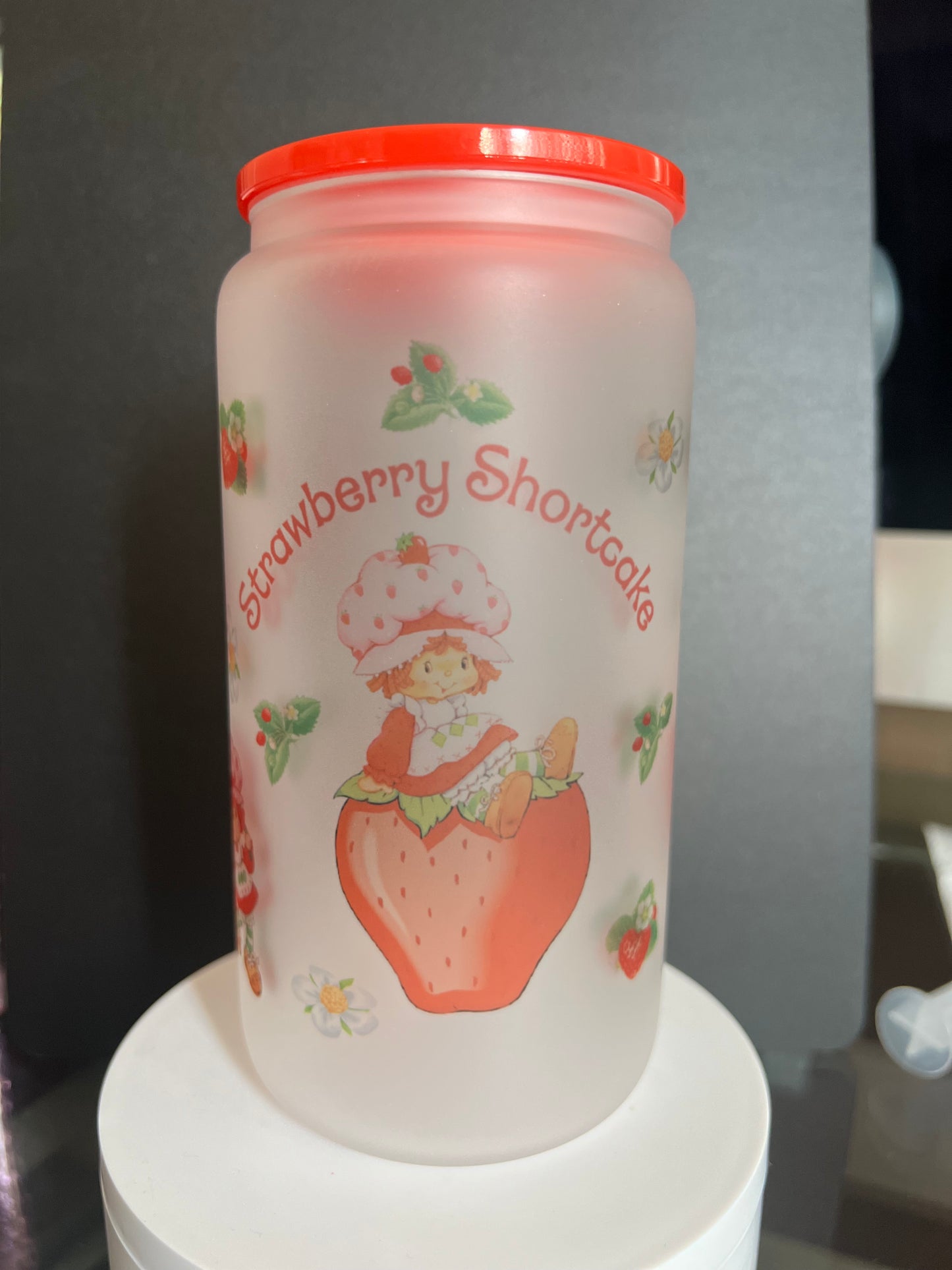 Strawberry Shortcake 16oz Glass Cup