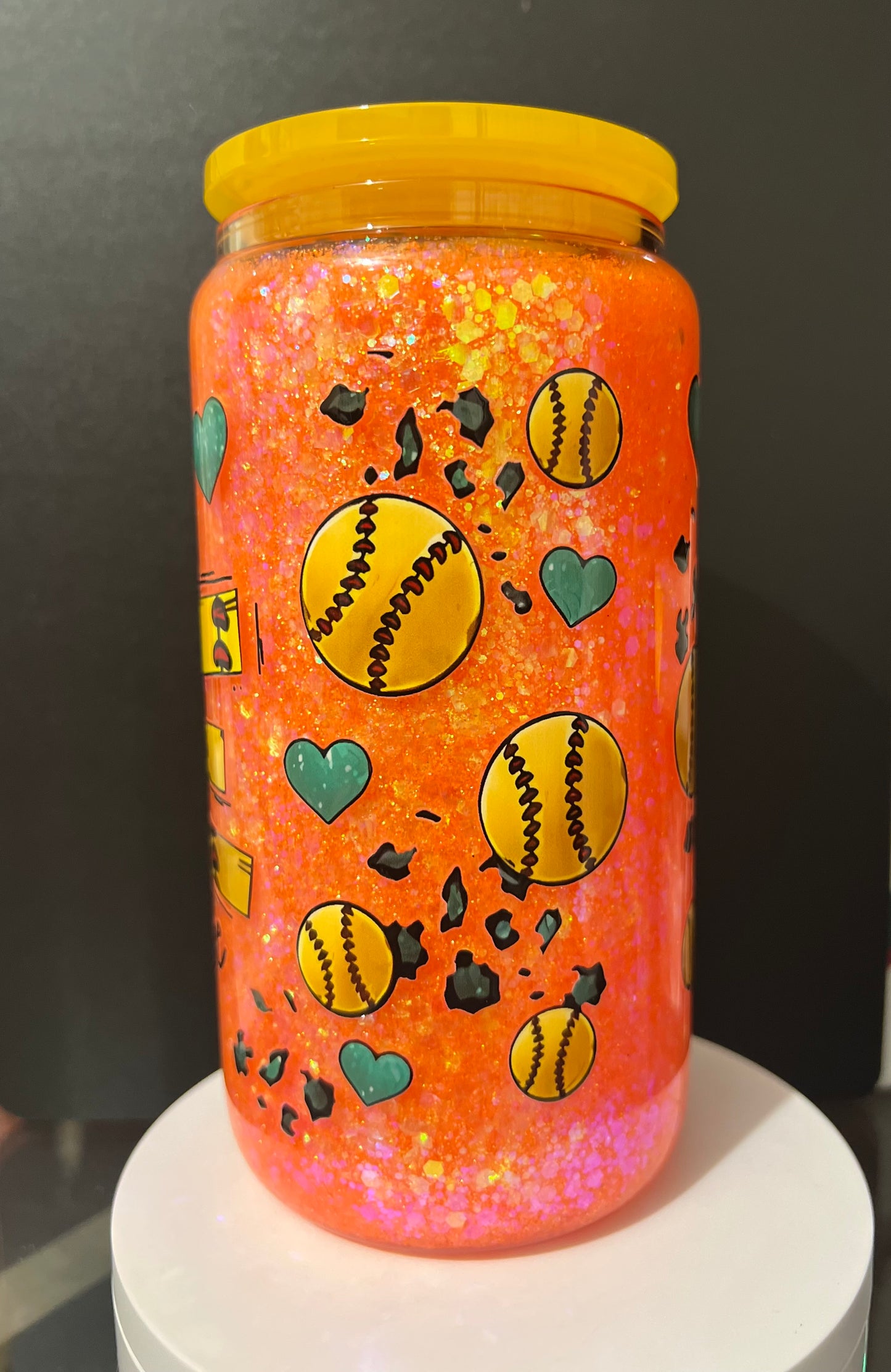 Love Softball lovers Glitter Cup