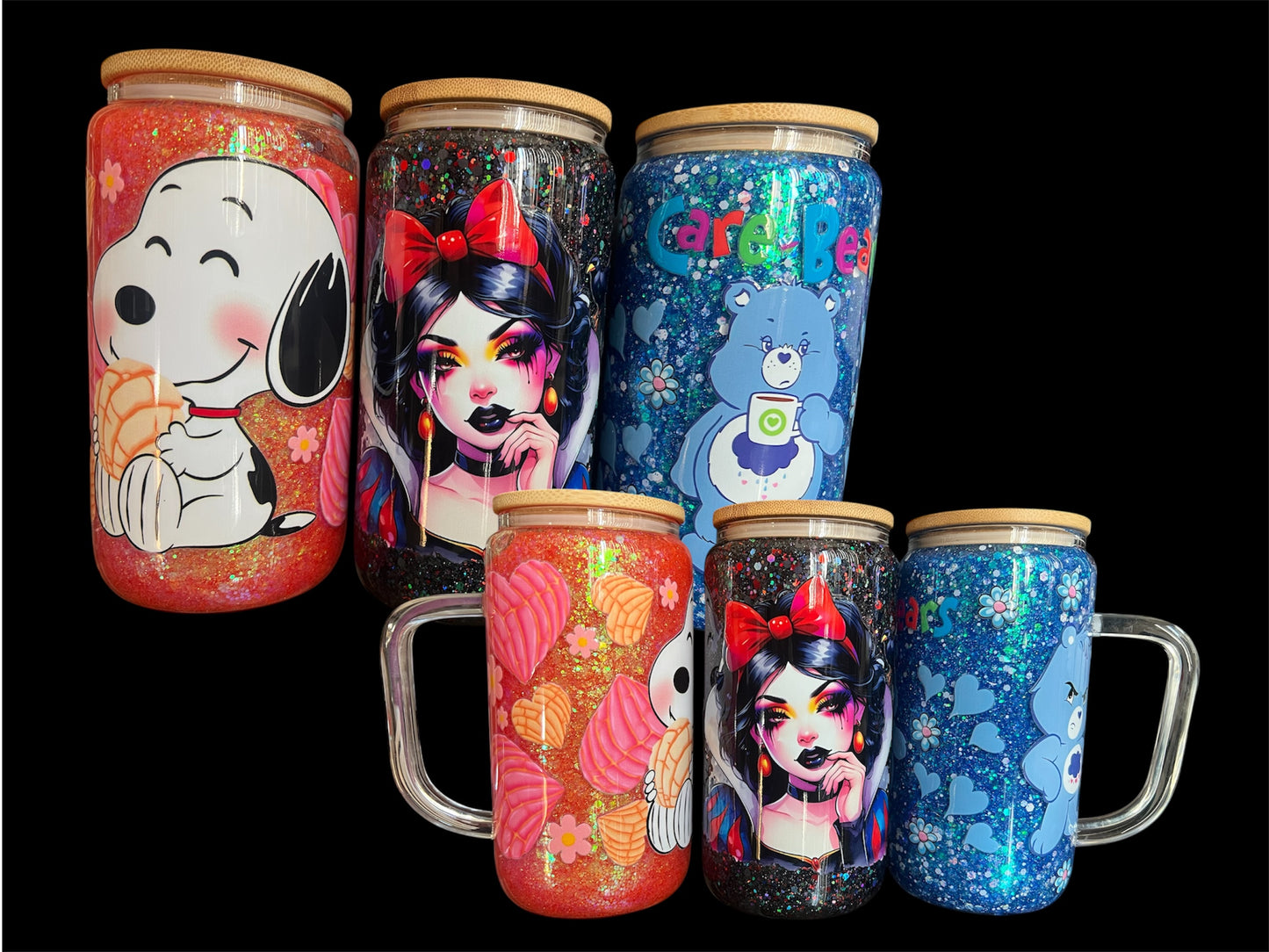 16oz Glitter Cup with handle bundle