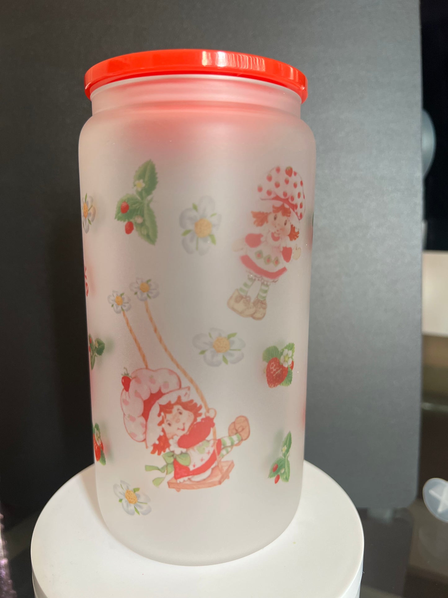 Strawberry Shortcake 16oz Glass Cup