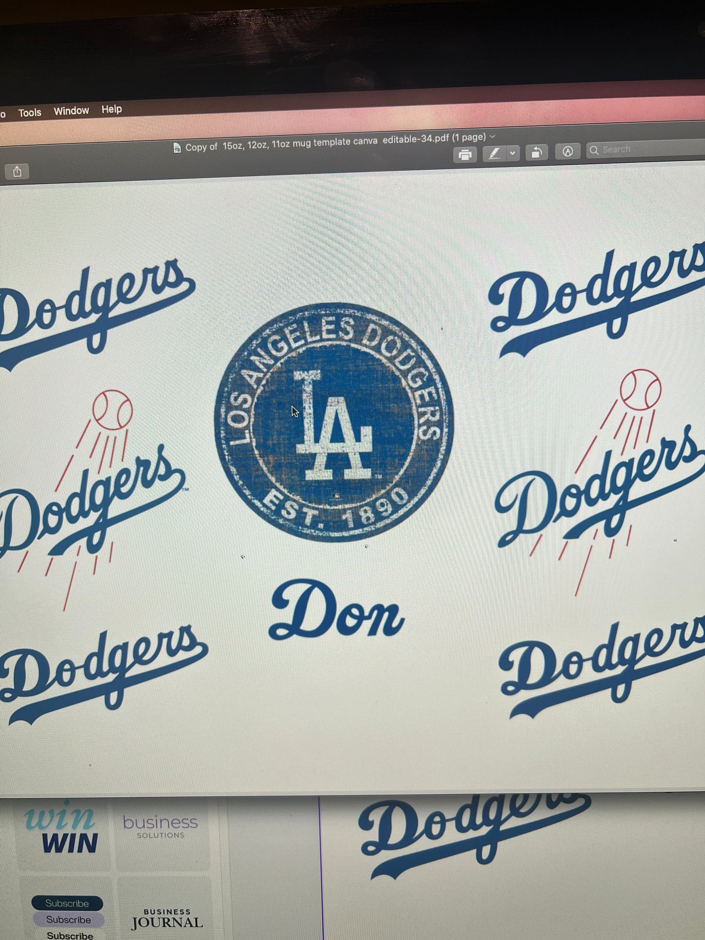 Dodger 20oz Personalized Tumbler
