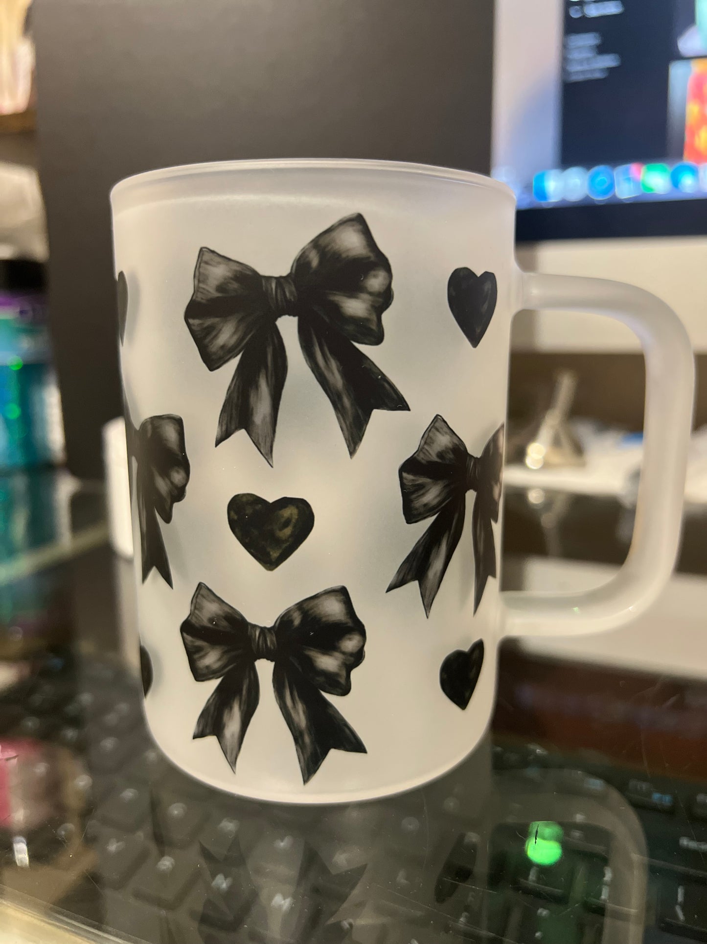 16oz glass mug