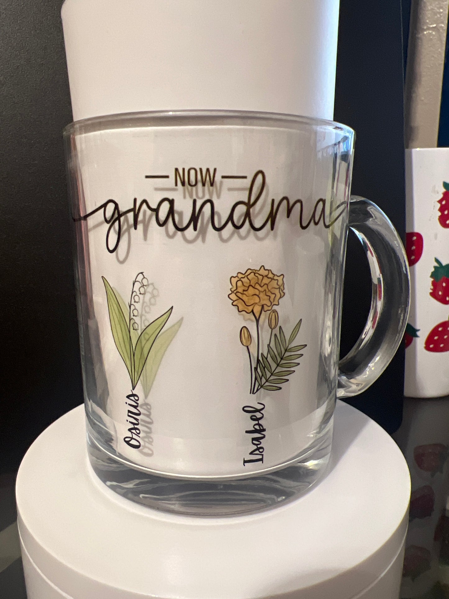 First Mom, Now Grandma Glass Cup