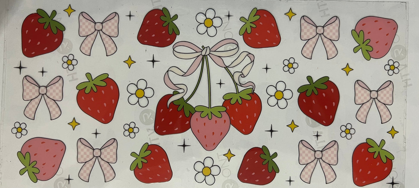 Strawberry, Flowers & Bows decal