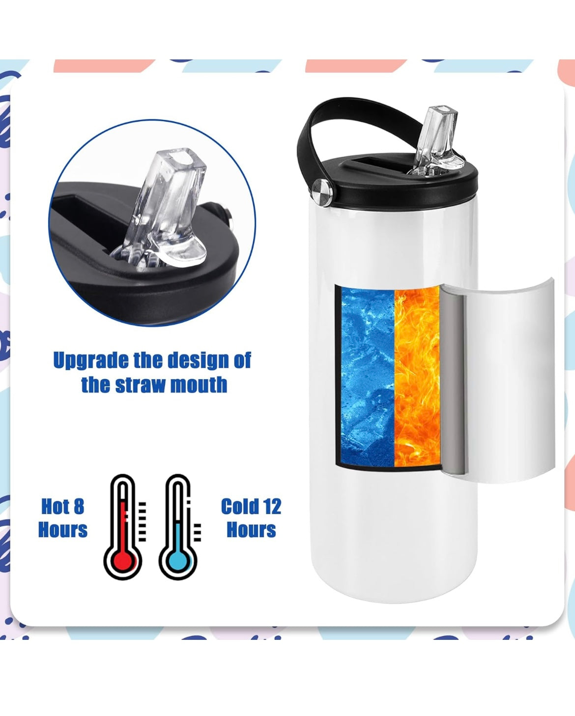 20oz Tumbler with black Lid-must add decal separately