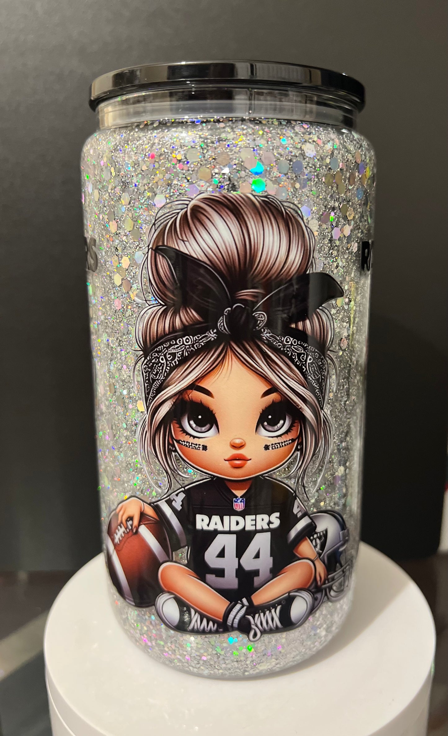 Raiders Girl Glitter Cup