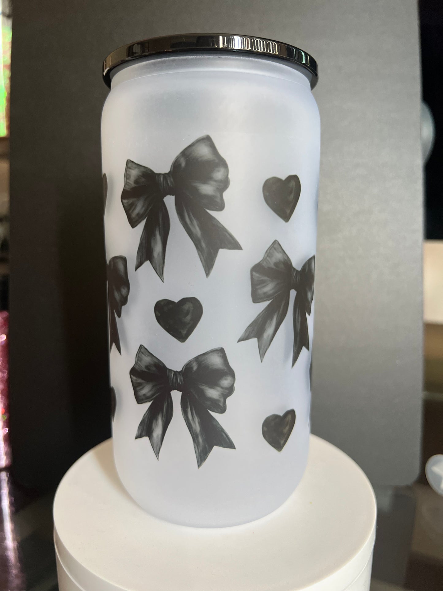 Black bow 16oz Cup