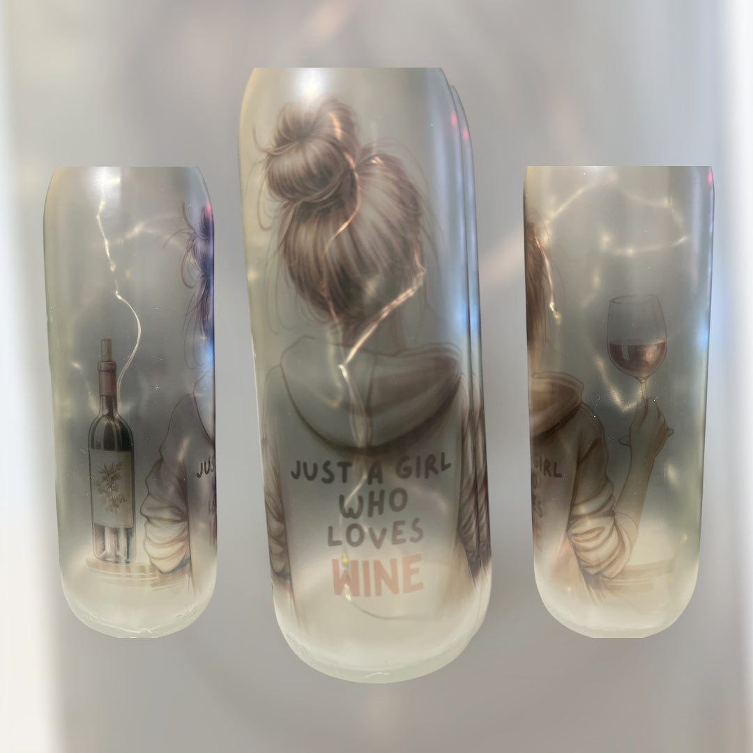 Lighted Wine Bottle w/decal
