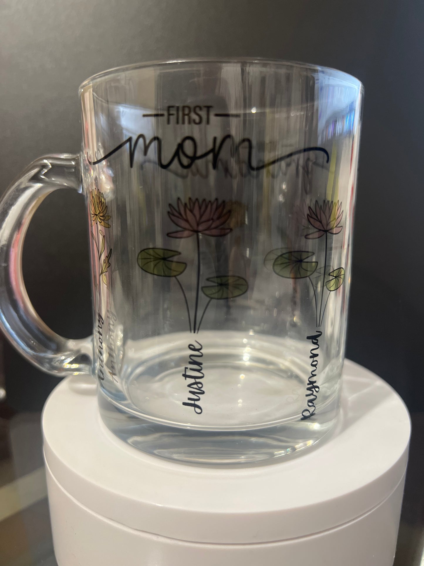First Mom, Now Grandma Glass Cup