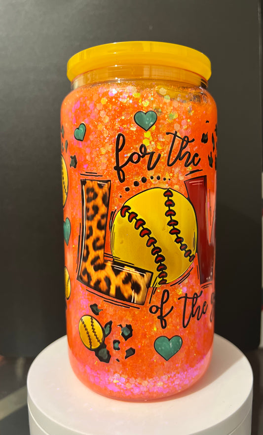 Love Softball lovers Glitter Cup