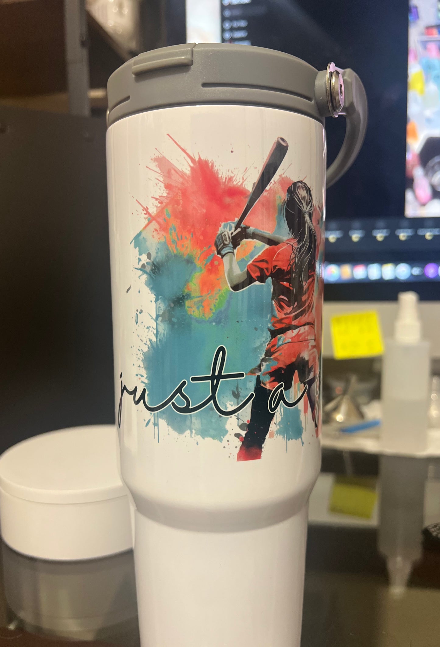 30oz Tumbler-Softball Design