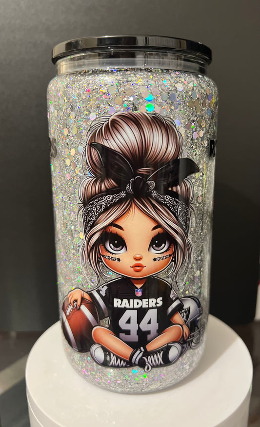 Raiders Girl Glitter Cup
